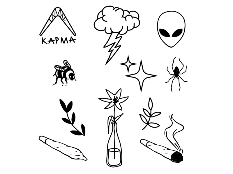 Handpoke Vector Tattoo 420 designs, themes, templates and downloadable graphic elements on Dribbble